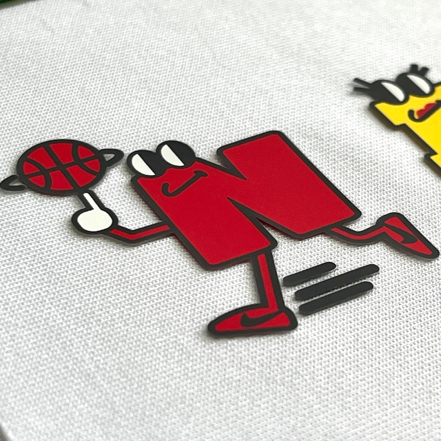 3D Multi-color Cartoon Rubber Silicone Patches Iron-on Club Badges with Raised Letters for Sportswear Teamwear Uniform