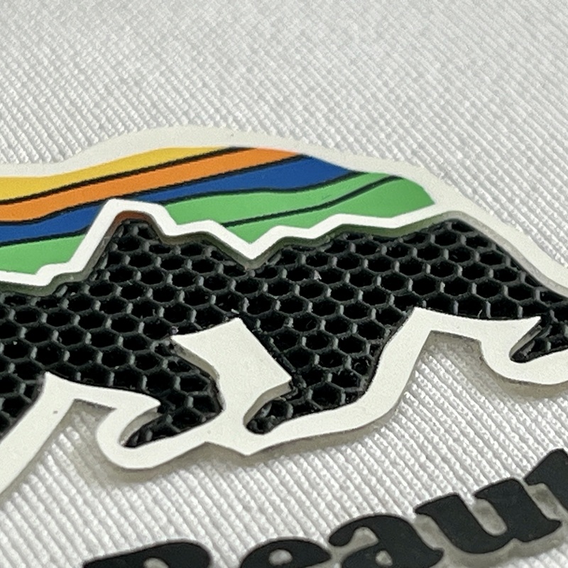 3D Multi-color Bear And Letters Rubber Silicone Iron-on Patches Sports Badges for Sportswear Teamwear Uniform Bags Caps