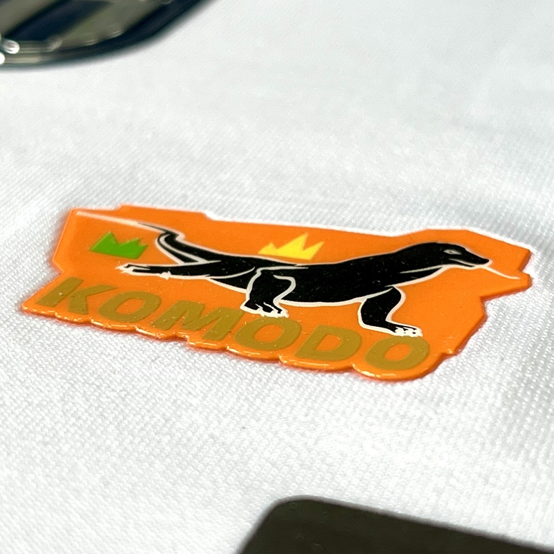 3D Orange Lizard Silicone Patches Sport Badges Heat Transfer Badges for Sportswear Teamwear