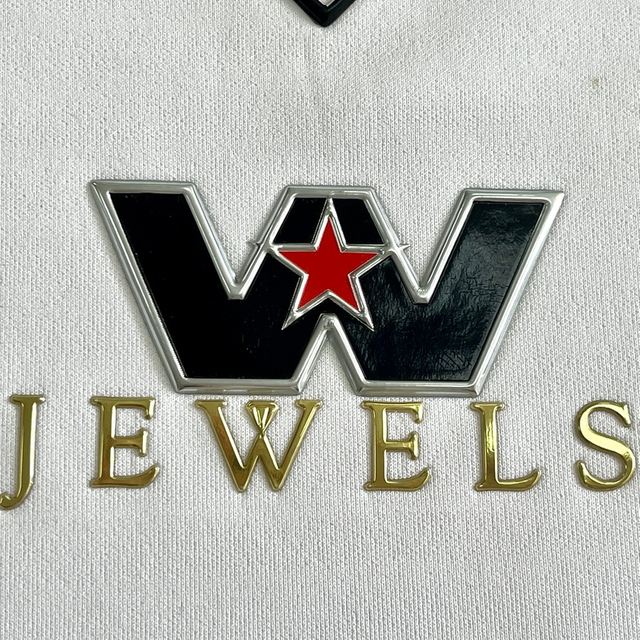 3D Metallic Golden TPU Patches Sports Badges embossed Metallic High Frequency for Sportswear Garments Uniforms