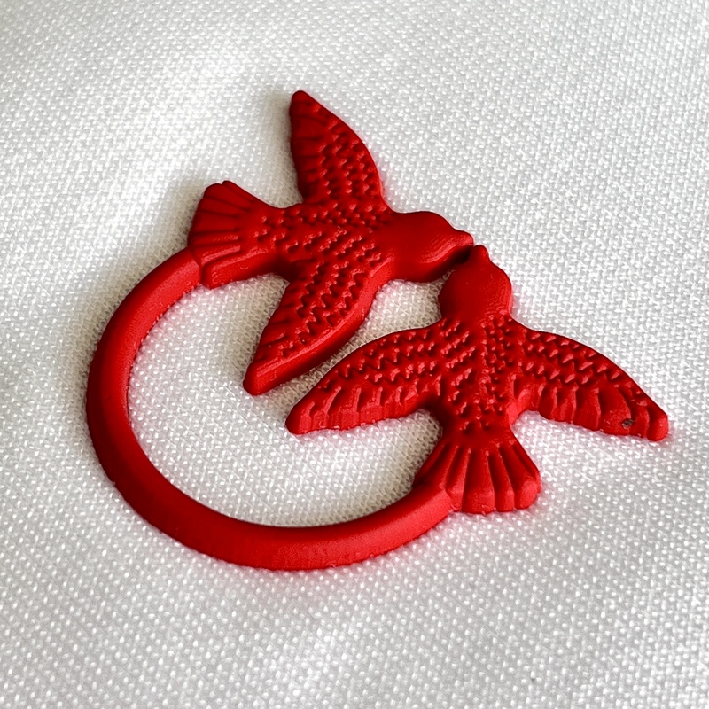 3D Red Swallow-motif Ring-shaped Silicone Sew On Iron Patches for Garments