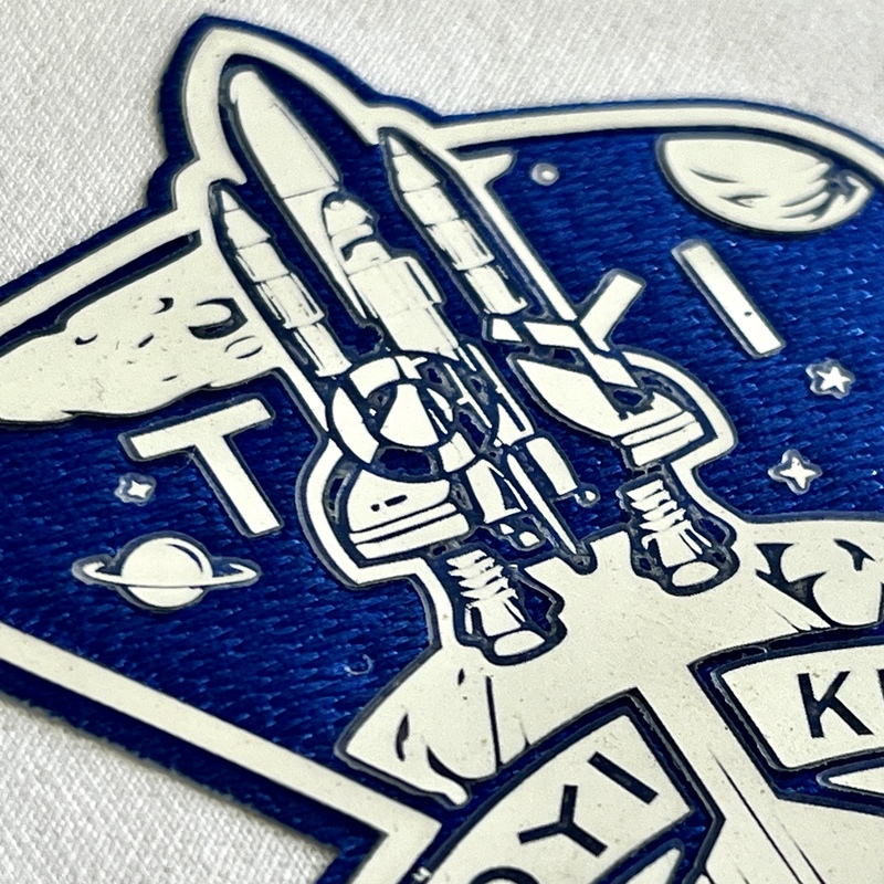 Space-themed Triangular Silicone Badges Sew On Iron Patches for Children's Wear
