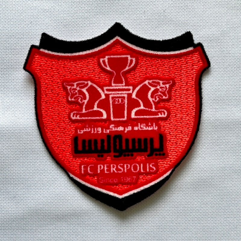 Red Flock And Tatami Fabric Patches Sports Badges Iron On Sew On Patches for Garments Sportswear Uniforms