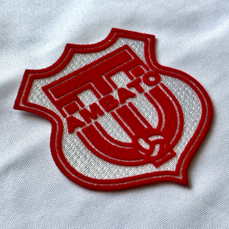 Football Red Flock And Tatami Fabric Patches for Baseball Jacket Logo