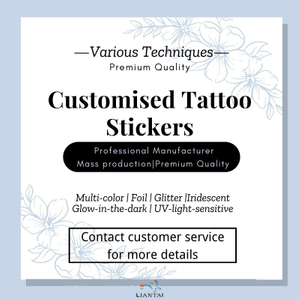 Custom Multicolor Red And White Rose Tattoo Stickers