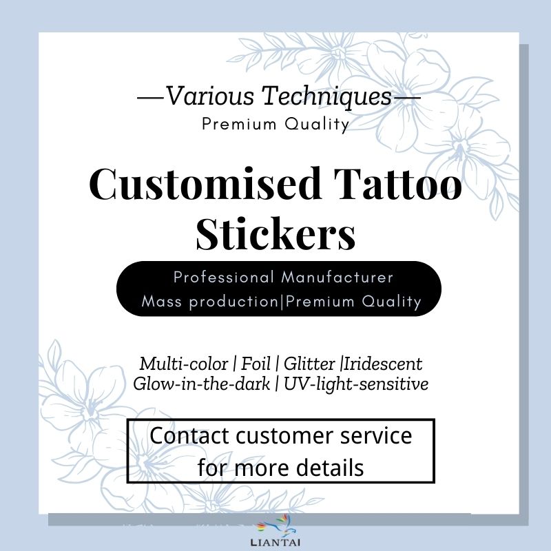 Custom Multicolor Red And White Rose Tattoo Stickers