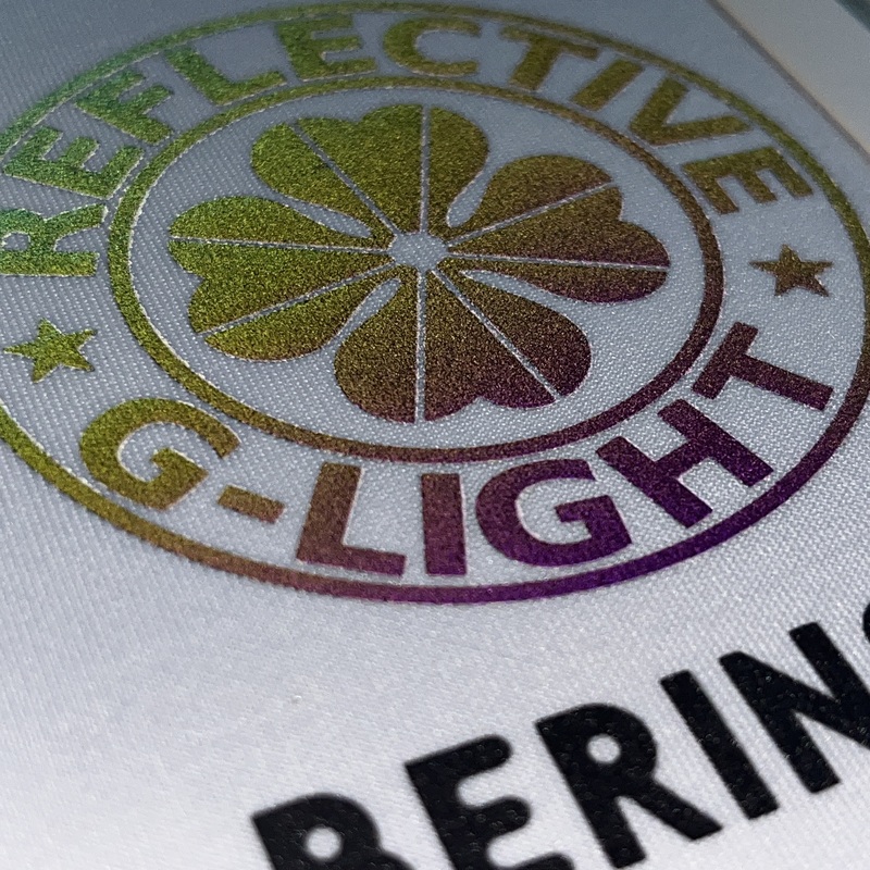 Four-leaf Clover Plant Logo Rainbow Reflective Heat Transfers for Sportswear