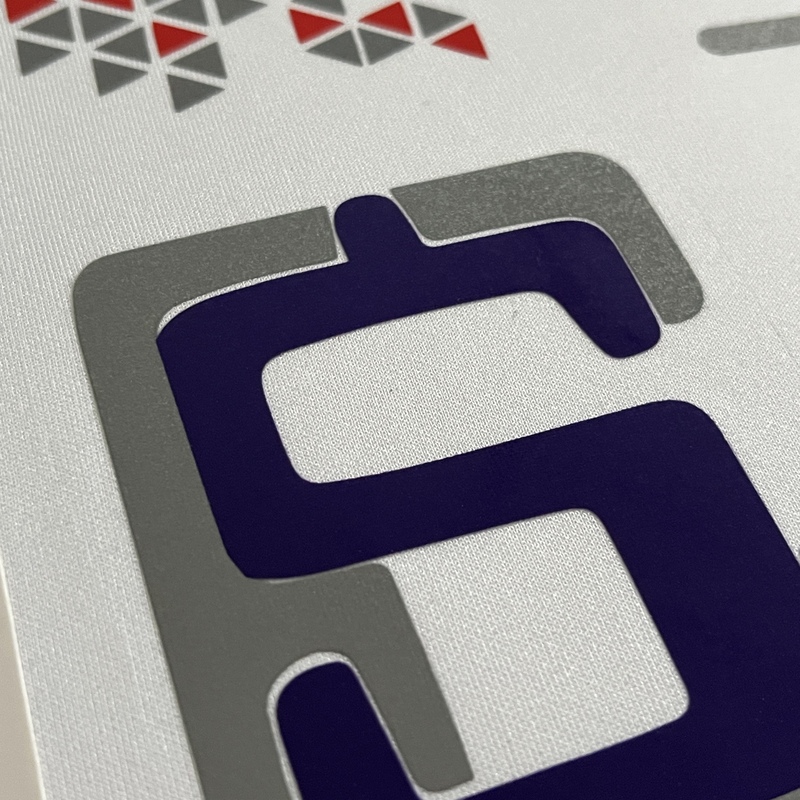Custom Purple Letter Reflective Heat Transfers for Jersey Series