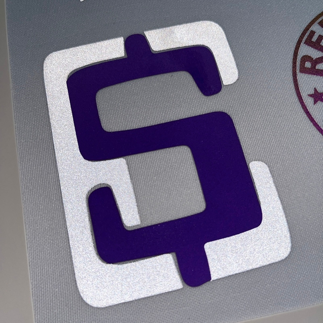 Custom Purple Letter Reflective Heat Transfers for Jersey Series