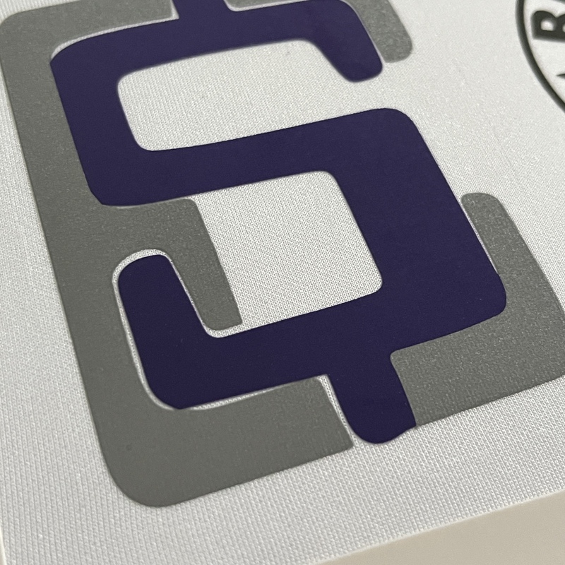Custom Purple Letter Reflective Heat Transfers for Jersey Series