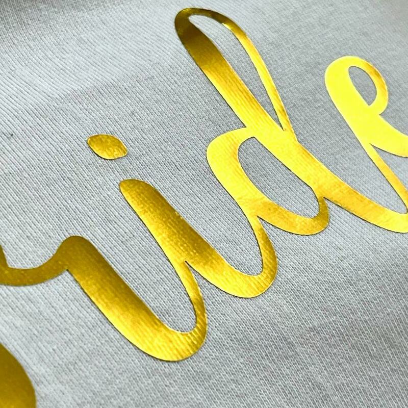 Custom Letter Art Design Metallic Foil Heat Transfers for Casual Wear Decoration
