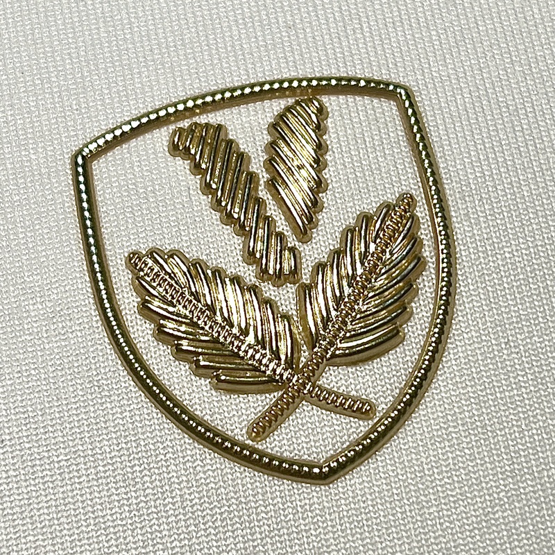 3D Metallic Gold Raised TPU Patch for High-end Brand Clothing