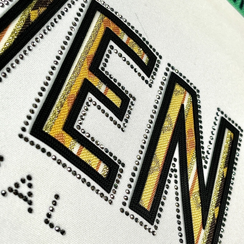 3D Embroidery Letters Heat Transfer Labels with Patterns for Fashion Brands