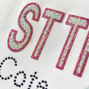 3D Fancy Sparkling Letter Heat Transfer Labels with Rhinestone and Glitter for Fashion Brands