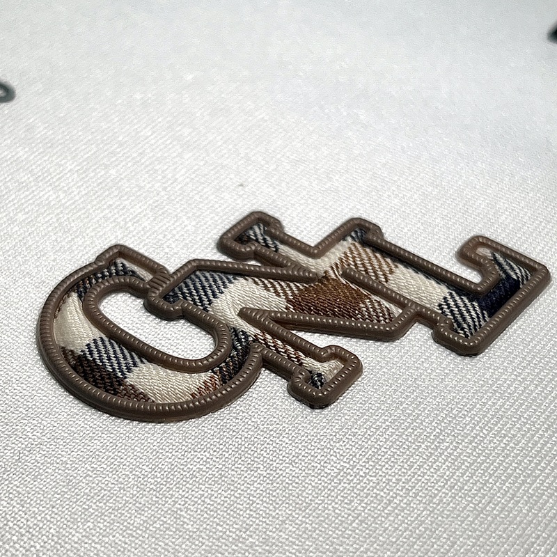 3D High Density Embroidery Textured Letter Logo TPU Iron-on Patch 