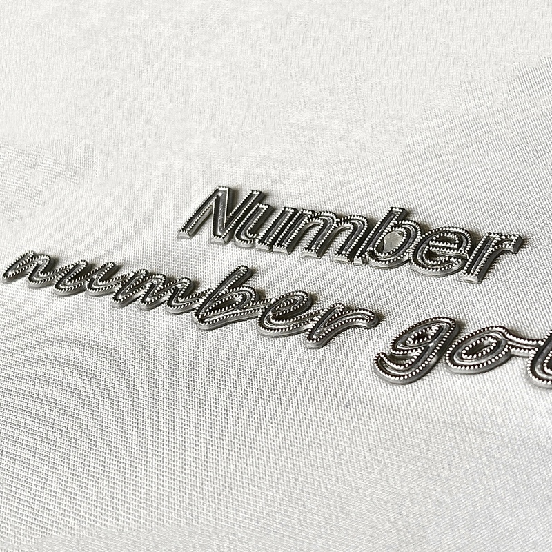 Metallic Silver Textured TPU Patch for Sportswear Logo Decoration