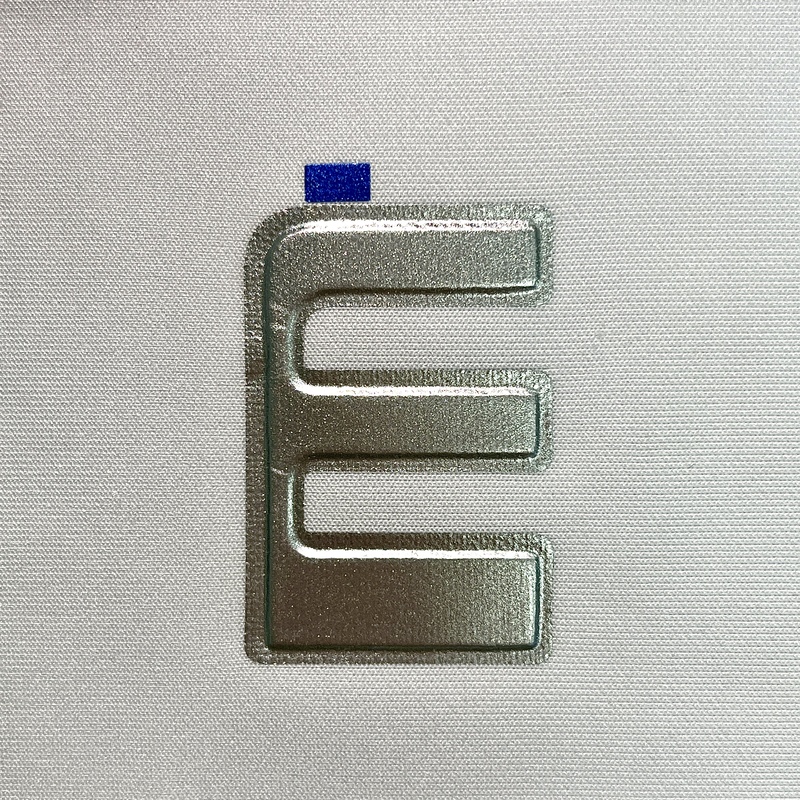 3D Silver Two-layer Heat Transfer Letter Logo Patch 