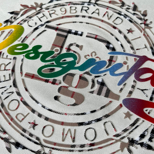 3D Custom Gradient Full Colour Imprinted Flock Heat Transfer for Fashionwear 