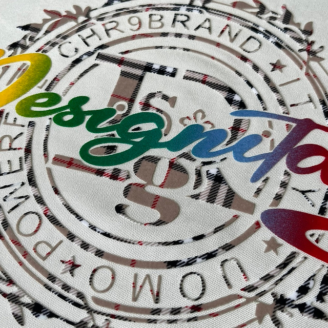 3D Custom Gradient Full Colour Imprinted Flock Heat Transfer for Fashionwear 