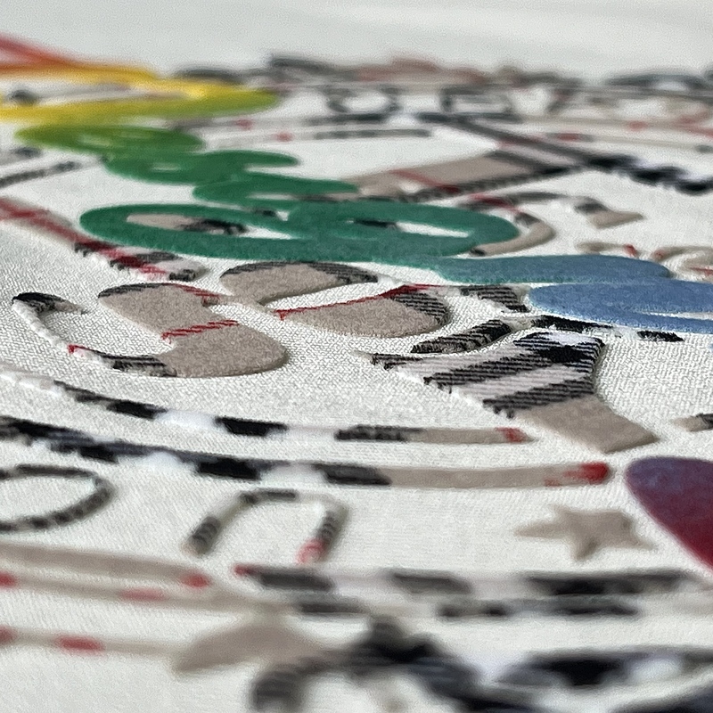 3D Custom Gradient Full Colour Imprinted Flock Heat Transfer for Fashionwear 