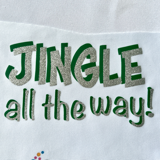 Shiny Silver Glitter on Green Letter Prints