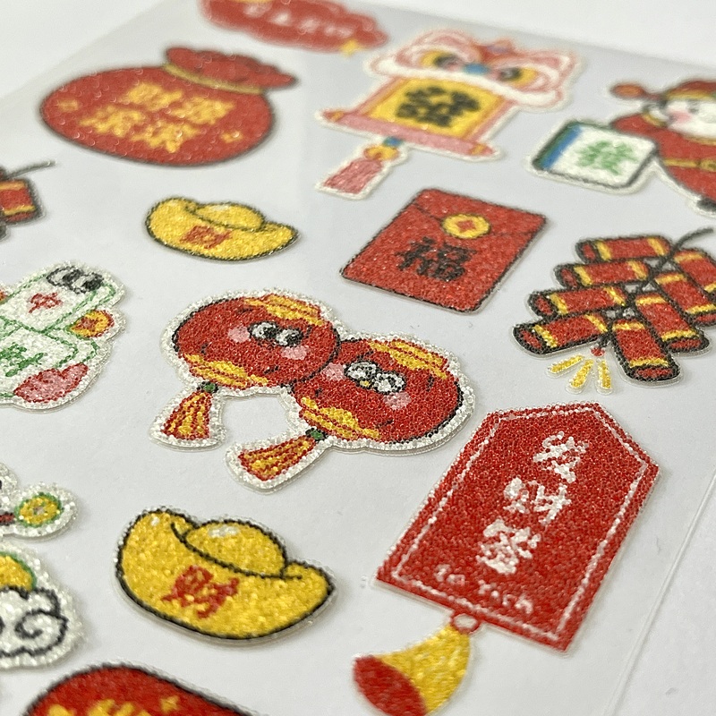 3D In-stock Customizable Chinese New Year Caviar Stickers for DIY Handicrafts