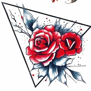 Custom Dark Pink Rose Tattoo Stickers Pattern Design