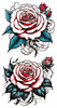 Custom Multicolor Red And White Rose Tattoo Stickers