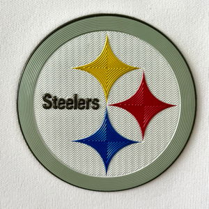 Metallic Football Textured Iron-on Badge