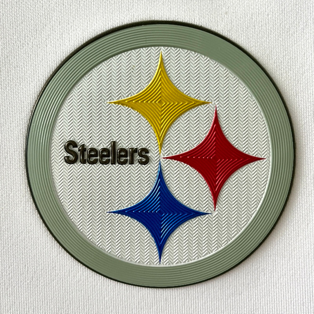 Metallic Football Textured Iron-on Badge