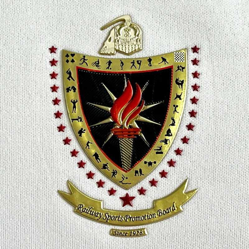3D Shinny Football Golden Embossed Sports Badges Metallic TPU Patches Metallic High Frequency for Sportswear Garments Uniforms