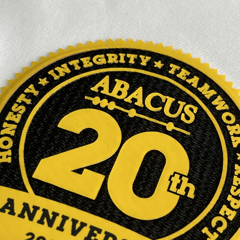 Anniversary Silicone And Fabric Badges Sew On Iron Patches for Corporate Wear