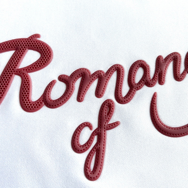 3D Brownish-red Lettering Silicone Sew On Iron Patches for Garments