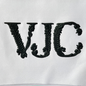 3D Black Floral-embossed Lettering Silicone Sew On Iron Patches for Garments