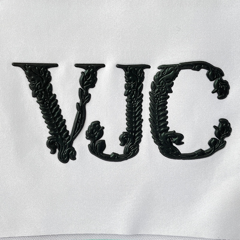 3D Black Floral-embossed Lettering Silicone Sew On Iron Patches for Garments