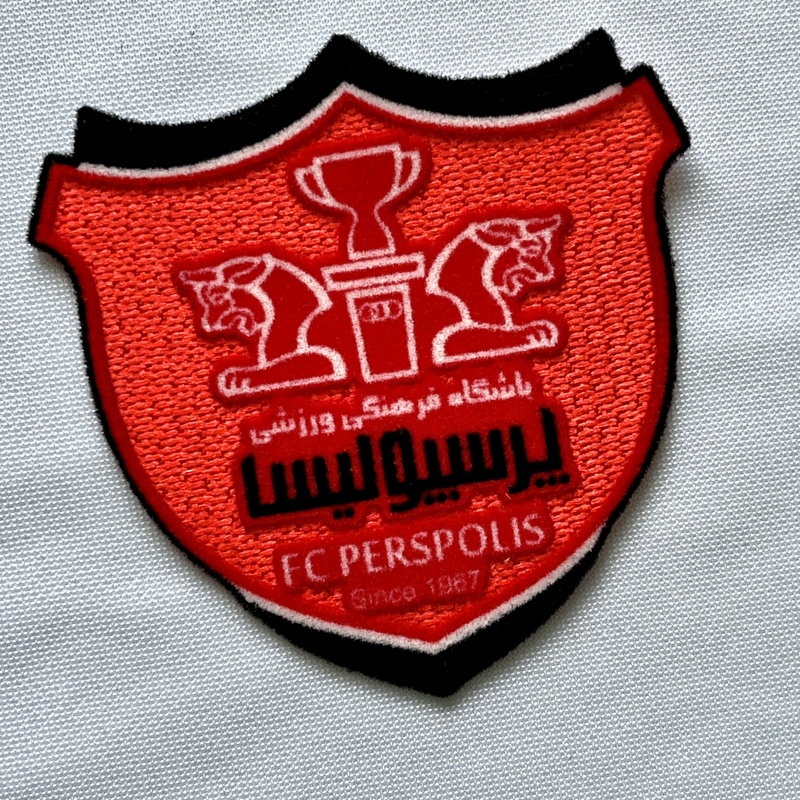 Red Flock And Tatami Fabric Patches Sports Badges Iron On Sew On Patches for Garments Sportswear Uniforms