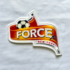 3D Red And Orange Gradient Flock And Tatami Fabric Sports Badges Iron On Sew On Club Patches for Garments Sportswear Teamwear