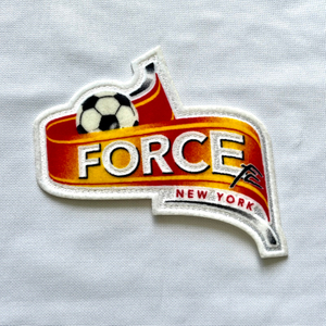 3D Red And Orange Gradient Flock And Tatami Fabric Sports Badges Iron On Sew On Club Patches for Garments Sportswear Teamwear