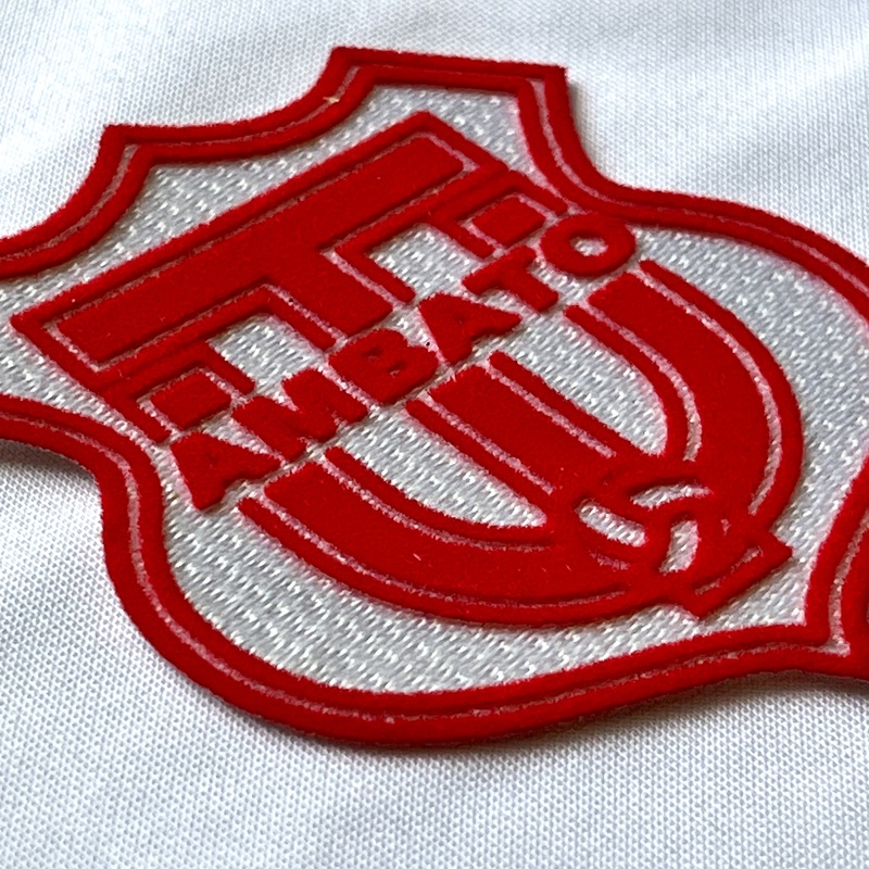 Football Red Flock And Tatami Fabric Patches for Baseball Jacket Logo