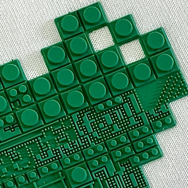 Love-shaped Green Raised Silicone patch for Clothing Pattern Design