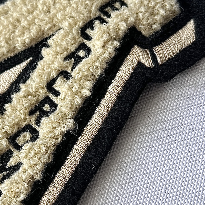 Mint White And Black Border Letter Design Embroidery Patch for Karting Hat Logo