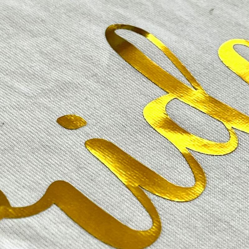 Custom Letter Art Design Metallic Foil Heat Transfers for Casual Wear Decoration