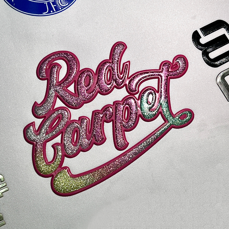 Glitter Heat Transfer TPU Patch for T-shirt Logo