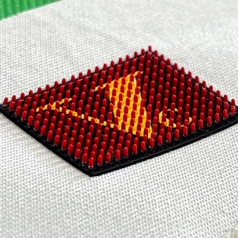 Black And Red Vc Letters Brush Silicone Heat Transfers for Sportswear Matching