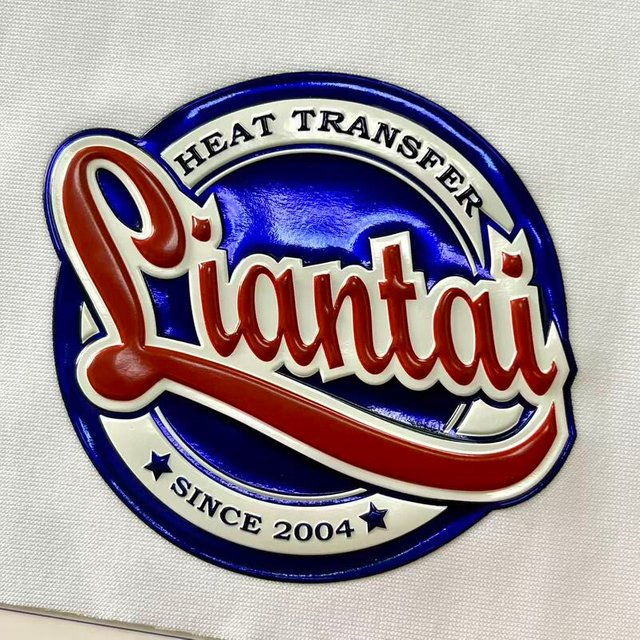 3D Iridescent TPU Heat Press Logo Badge for Activewear