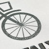 Shiny Glitter Silver Bicycle with Glossy Letter Patch Heat Transfer for Fashionwear 