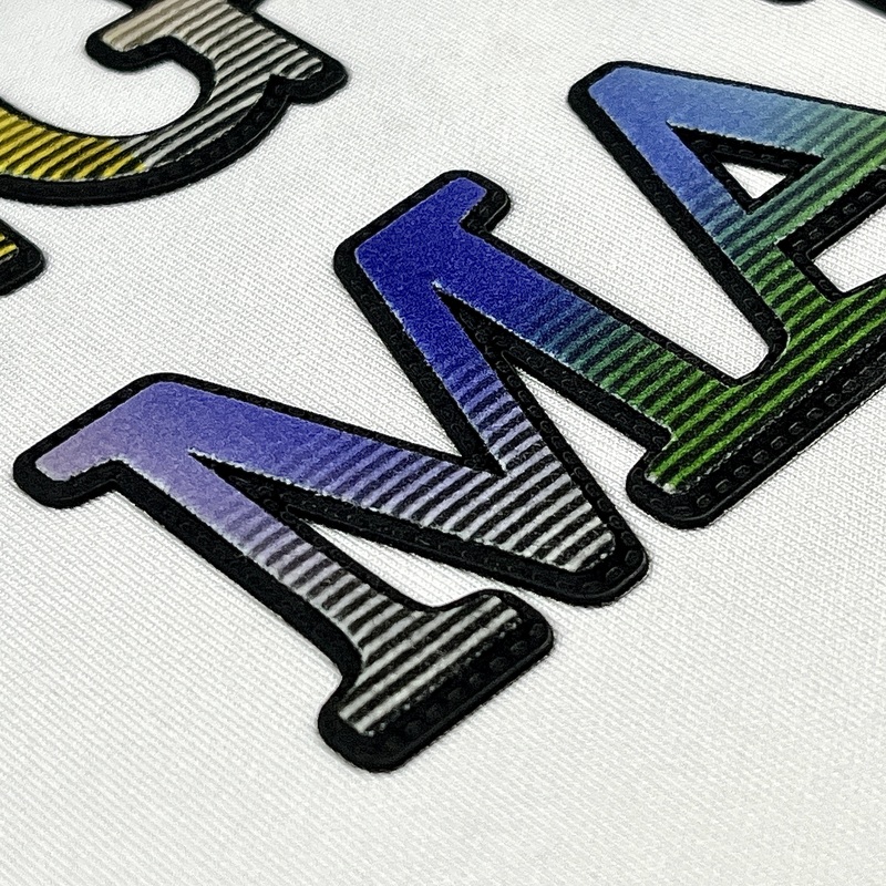 Gradient Design Multi-layer Flock Fabric Patch Heat Transfer