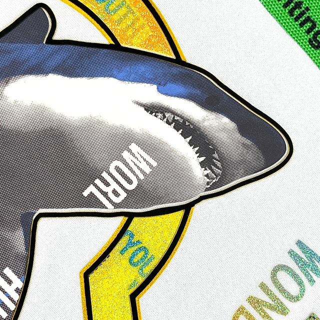 Gradient Glitter 3D High-density Shark Heat Transfer