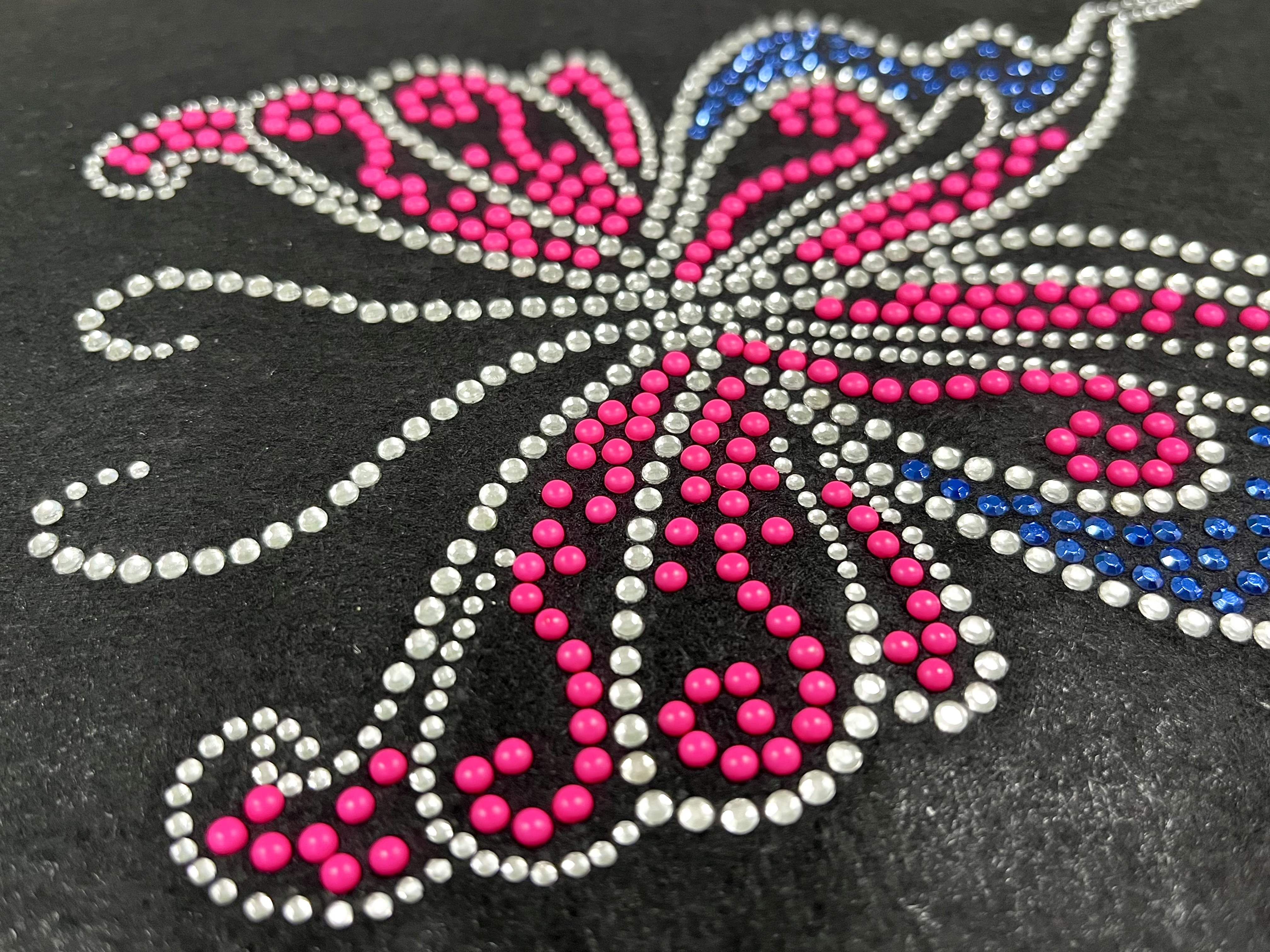 3D Rhinestones Butterfly Motif Shiny Iron-on Patches